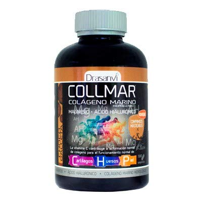 Collmar, Colágeno Marino Hidrolizado Con Magnesio Y Ácido Hialurónico Para Cartilagos, Huesos Y Piel 180Comp Sabor Galleta