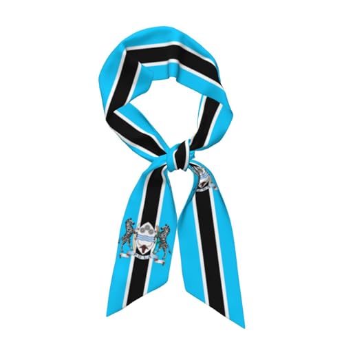 Women's Fashion Neck Scarf Botswana Botswanan Flag Lightweight Silk Head Scarf Double Sided Hairband Headband for Handbag Accessories