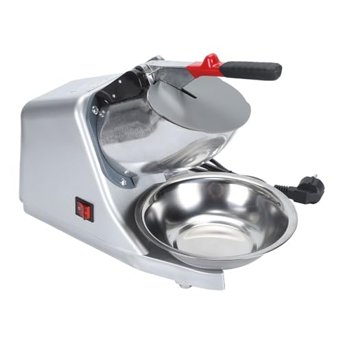Broyeur à Glace électrique 300W, Machine à Glace Pilée en Acier Inoxydable pour Usage Domestique et Commercial, Prise UE 220V