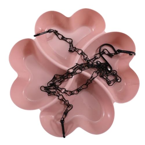 Mangeoire à oiseaux suspendue rose avec crochet accessoire extérieur pour jardin - 2