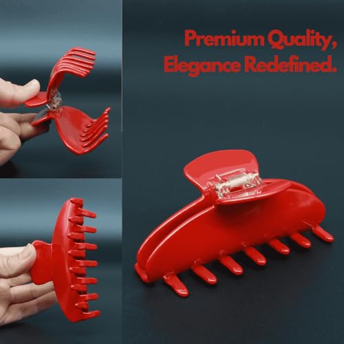 Pinza para cabello cherry rojo de 4 pulgadas miniatura 6