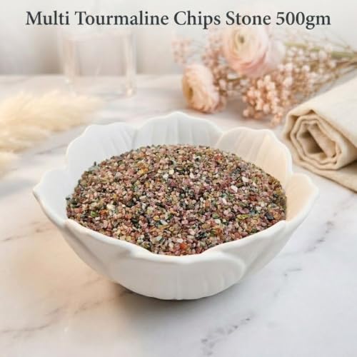 Image of Multi Tourmaline Crystal Chips (500 Gm) | Natural Gemstones for Creativity & Confidence | Decorative Crystals for Vastu Home Decor & Office Desk Decoration | DIY Craft & Jewellery Making
