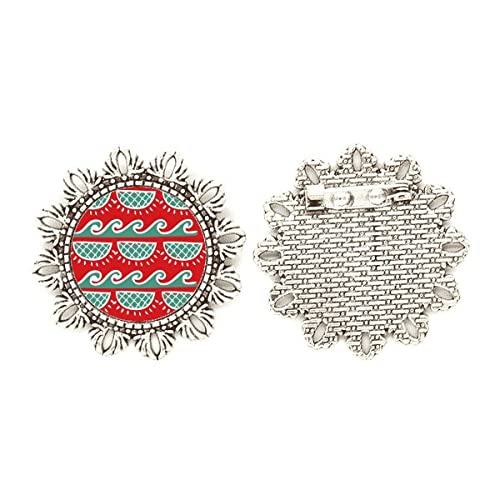 Broche de plata con flor mexicana tallada a mano de estilo antiguo medieval