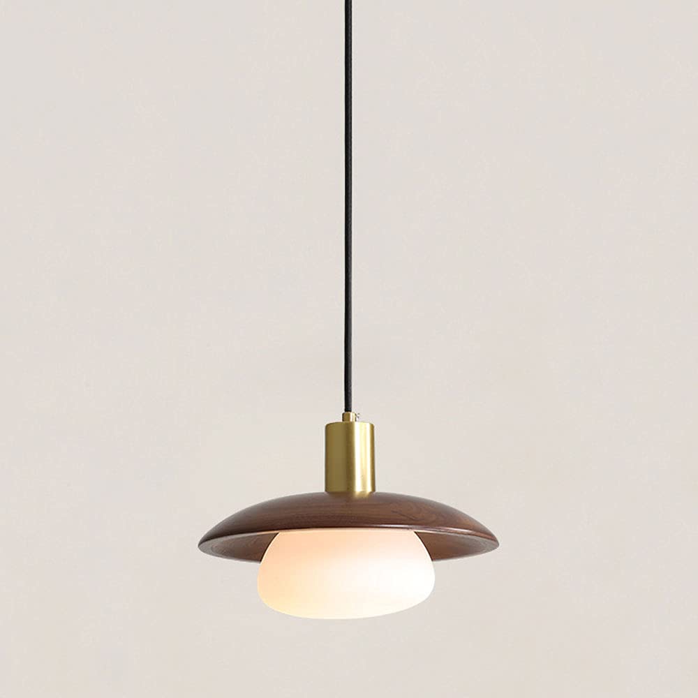 Lampes suspendues en cuivre avec abat-jour en verre et éclairage LED réglable