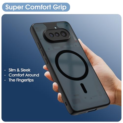 Image of Pikkme Back Cover for Nothing Phone 4a 5G Compatible with Mag-Safe Smoke Back | Shockproof Design | Hard Transparent Back Case (Black Smoke Mag-Safe)