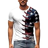 CreoQIJI Camiseta de manga corta para hombre con estampado de béisbol, ajustada, elástica, moderna, Wh2., XXXXL