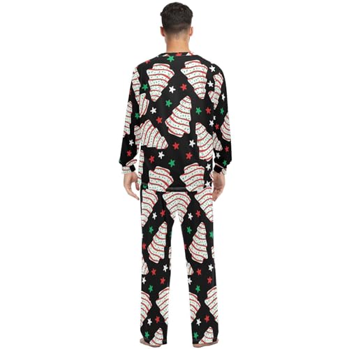 Couples Matching Pajamas Set Christmas Tree Cakes Pajama Set for Men & Women Long Sleeve Sleepwear with Pockets3