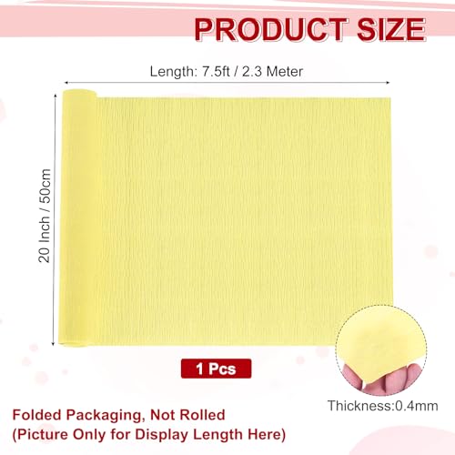 Image of MECCANIXITY Crepe Paper Roll 7.5ft Long 20 Inch Wide for Wedding Ceremony Various Large Festivals Decoration, Dark Yellow