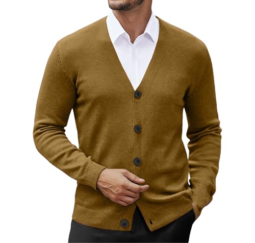 Men's V Neck Cardigan Sweatcoats Casual Lightweight Button Down Knitted Cardigan Sweater