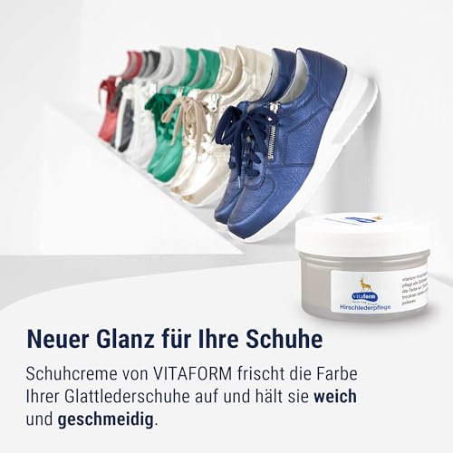 VITAFORM Schuhcreme 50 ml - Lederpflege für Schuhe aus Nappaleder – Nährt und pflegt Ihre Lederschuhe (Farblos)