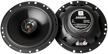 JBL A352Hi 6 1/2" (16.5Cm) 350W Coaxial Speakers with Polypeopylene Woofers Cones and Pei Balanced Dome Tweeters Ideal for Factory Speaker Upgrades. Frame Design Fits Most Factory Openings., Black