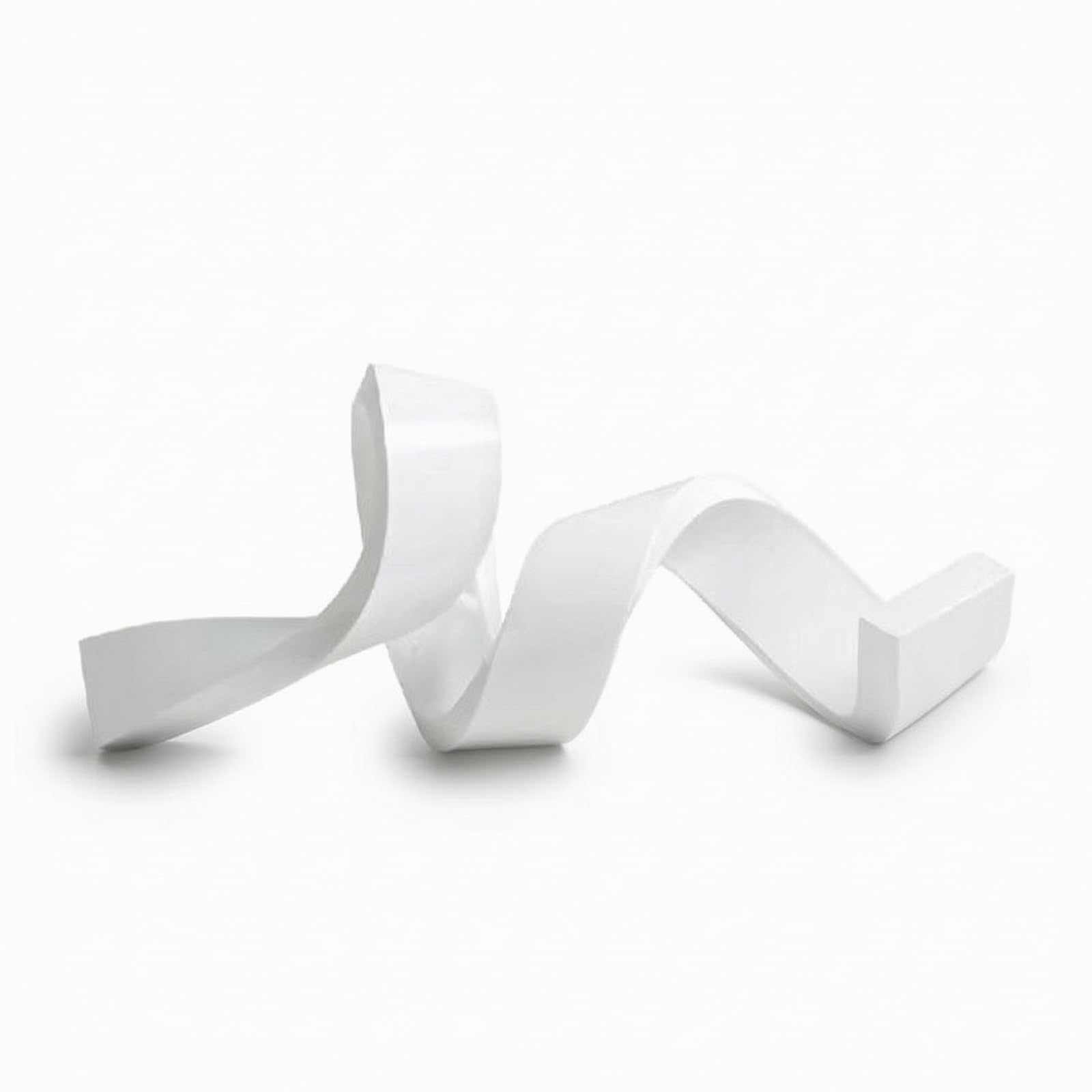 Sculpture moderne ruban pour meuble vide salon statue blanche