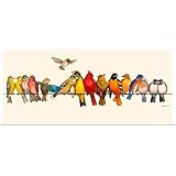 GREATBIGCANVAS Bird Menagerie I Fine Art Unframed Print, Cardinal Home Decor Artwork, 36'x16'