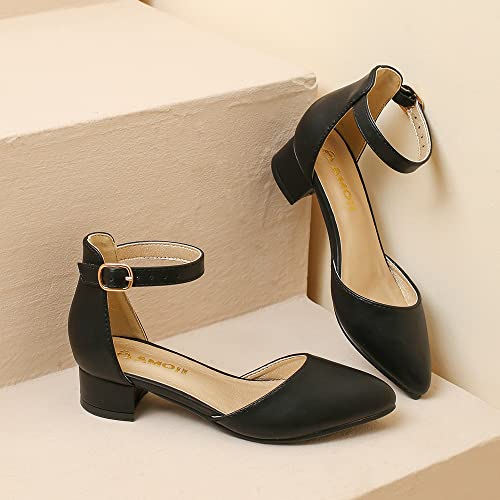 Image of Amoji Girls High Heels Kid Ankle Strap Dress Shoes Wedding Party for Little Kid Big Kid 412