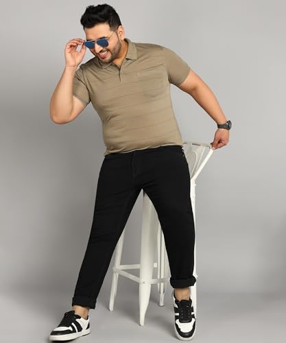 Image of INKKR Half Plus Size Men's Regular Fit Striped Tshirt