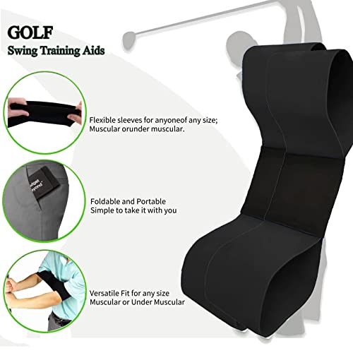 Miniatura 3 de Qeeheng Golf Training Auxiliar Cinturón De Brazo Oscilante Cinturón De, 2pcs Orrección De Postura De Swing De Golf Cinturón De Corrección De Memoria Muscular