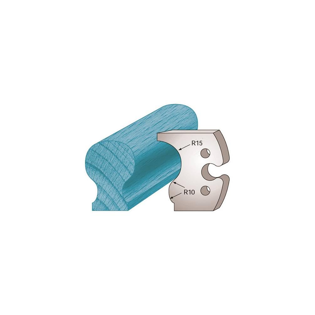 Jeu de 2 fers profilés Ht. 50 x 5,5 mm main courante M229 pour porte-outils de toupie - Diamwood Platinum