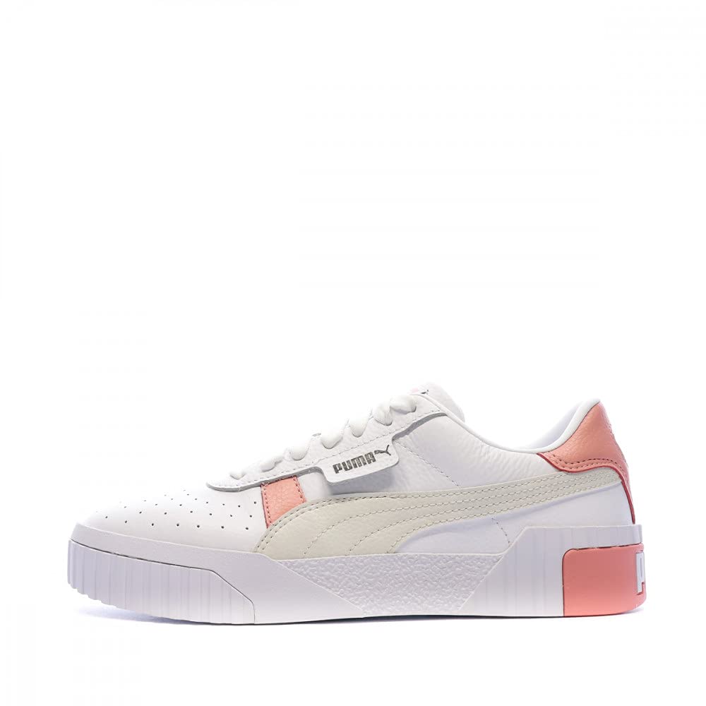 Puma Women's Cali Wn s Sneaker, White-Salmon Rose-Vaporous Gray