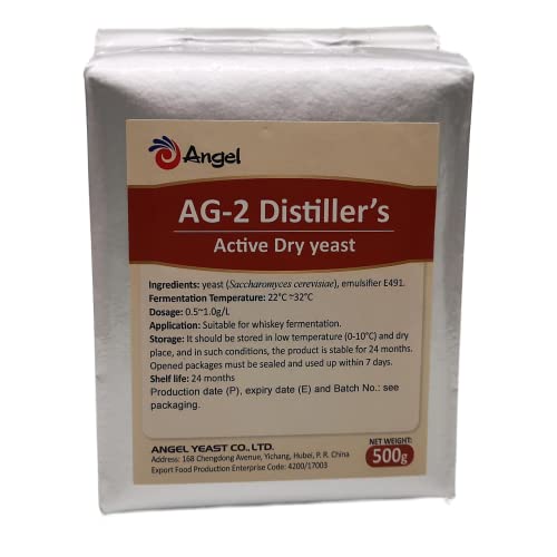 Rum Yeast - Distillers Yeast For Rum Distillation Angel Yeast AG-2 500g Pack (1.1 lbs)