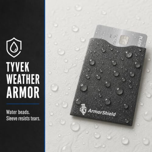 Image of ArmorShield RFID Blocking Sleeves for Credit Cards, 10-Pack Black, USA Made | Blocks unauthorized RFID scans. Slim, waterproof, tearproof. 100% Made in USA.