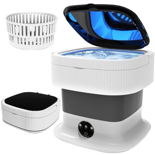 Image of Portable Washing Machine, 16L Mini Washing Machine With Spin Basket,Small Portable Washer Machine Suitable for Underwear Small Clothes, Foldable Design
