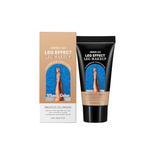 Loción maquillaje piernas,aerógrafo base de Maquilla corporal, resistente al agua, sin transferencia, piernas cuerpo, tatuajes，Autobronceador Crema Efecto Medias (Couleur blé, One Size)