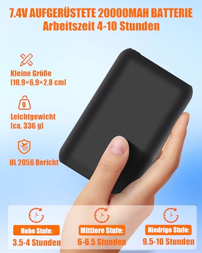CYCYHEAT 20000mAh Heizdecke mit Akku Kabellose – Tragbare Wärmedecke mit Verbesserter 7,4V Batterie und Heizelement für Zuhause und Büro