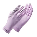 keynoyin Spring and Summer flip Touch Screen Gloves, Outdoor Sports Non-Slip Driving Gloves - Purple