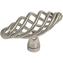 5 Pack Satin Nickel Kitchen Furniture Cabinet Drawer Hardware Bird Cage Birdcage Nest Twist Wire Swirl Handle Door Knobs/Pulls Oval Knob 2 3/8" 60MM