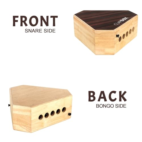 Image of Clapbox Travel Cajon With Stand- (2-sided) Snare, Bongo - Rubber wood with Carry Bag