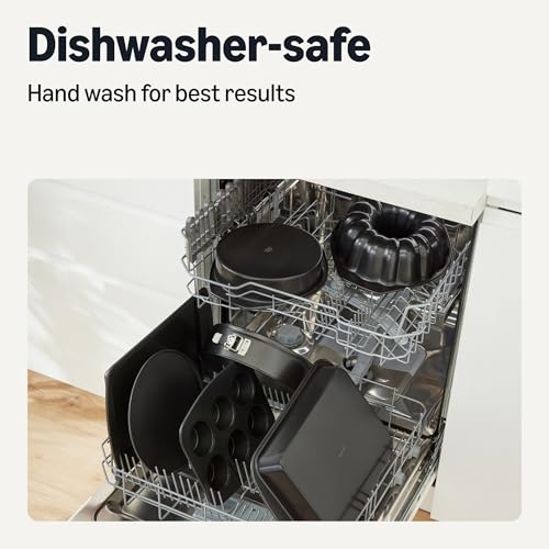 Amazon Basics Nonstick Baking Sheets 3-Piece Set, Stackable, Dishwasher and Oven-Safe