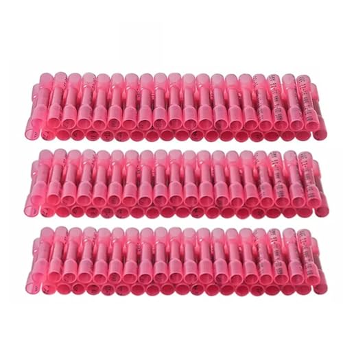 200 Pcs of Heat Shrink Wire Connectors 22-16 AWG Butt Seal Terminals Red