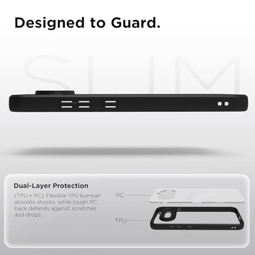 Image of RIGGEAR Shockproof Sleek Hybrid Armor Back Cover Case for Nothing Phone 4a 5G (Clear PC + Black TPU Bumper)