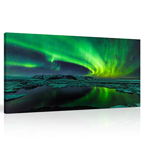 Kalawa Aurora Scenery Painting Northern Lights Artwork Aurora Night Sky Canvas Prints Picture For Bedroom Living Room Decor Aurora Scenery Wall Decor Wood Framed Art Poster(16X32Inch) #TOP16