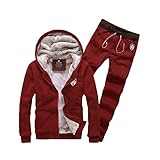 [three Joy] スウェット セットアップ スウエット 部屋着 長袖 パジャマ ルームウェア メンズ 上下 春 夏 秋 冬 物 用 系 服 レッド 2XL