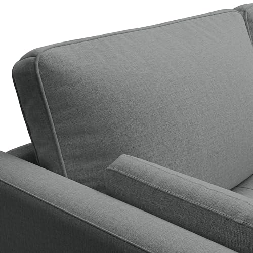 Yaheetech 2 Sitzer Sofa, Polstersofa mit 2 Kissen und Armlehnen, Moderne Couch Loungesofa aus Leinenstoff, Bequemes Loveseat für Wohnzimmer/Schlafzimmer Dunkelgrau