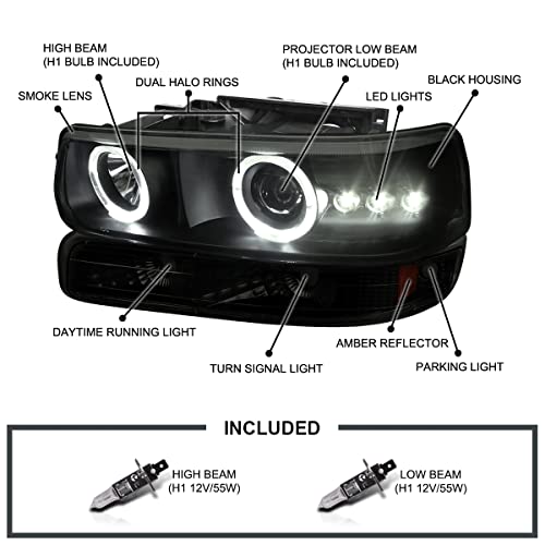 SPEC-D Halo Projector Headlights for Silverado Tahoe Suburban GMT800 - Image 4