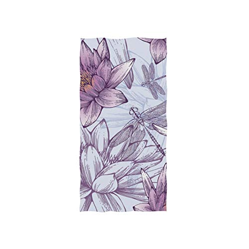 Senya - Toalla de mano de lirios y libélulas, ultra suave, de lujo, toallas para baño, 76 x 38 cm