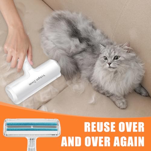 Image of Pet Hair Remover Lint Roller for Pet,Cat Hair Removal Tool Reusable Lint Roller for Furniture, Couch, Carpet, Clothing and Bedding,White Blue