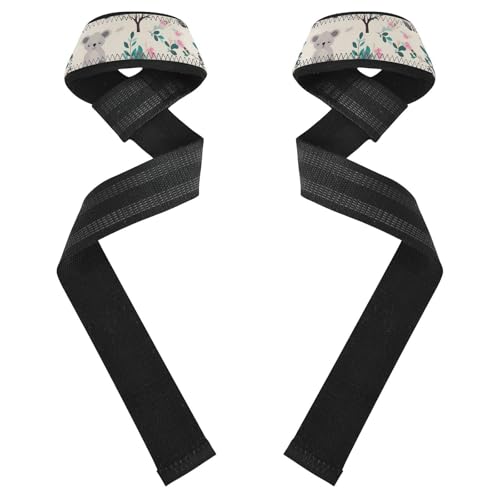 Nander Cute Koala Wrist Straps for Weightlifting,Lifting Straps with Neoprene Cushioned Wrist Padded and Anti-Skid Silicone for Strength Training,Bodybuilding,Deadlifting