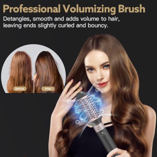 Image of Hot Air Styler, Blow Dryer Brush with Negative Ionic, Auto Hair Wrap Curling Irons Airflow Hair Curlers, Multi Styler for Volumizing, Straight, Wavy, Curly Hair