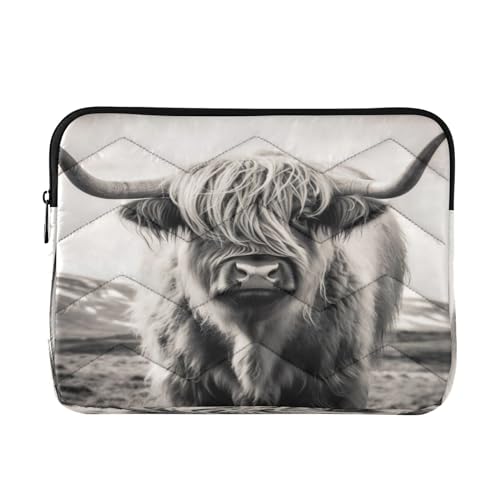 Funda para portátil de 13-14 pulgadas Highland Cow suave y ligera miniatura 1