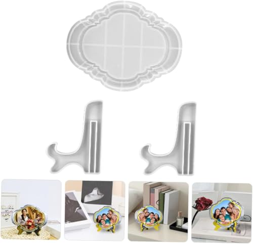 Image of Romantic Resin Photo Frame Silicone Mold Set for DIY Crafts - 7x6 Inch Picture Frame & Easel Stand Molds - Reusable Epoxy Resin Molds for Art, Valentine's Day Gifts, Home Decor