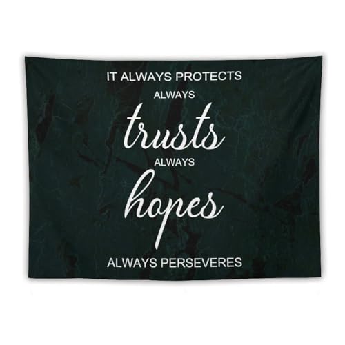 Tapiz para dormitorio Yelolyio de 152x203 cm con mensaje positivo fácil de colgar