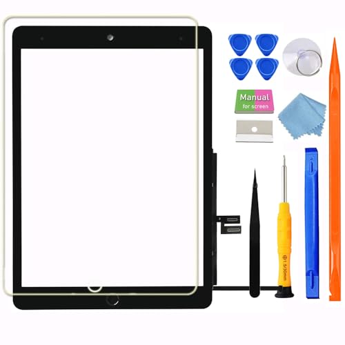 for iPad 9 (9th Generation) A2602 A2603 A2604 A2605 Screen Replacement Digitizer Touch Glass Kits, for iPad 2021 9th Gen 10.2 Inch, Full Repair Sets+Home Button[NO Fingerprint Reader] [NO LCD]