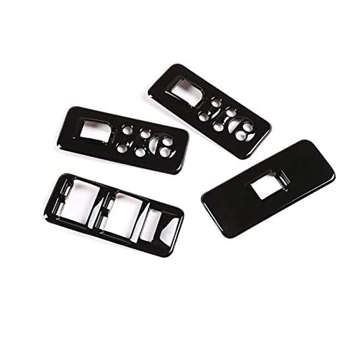 Bil dekoration tillbehör 4PCs bilfönsterlyftknappsknapp Kontrollpanelens ramskydd Trimma Fit för Land Rover Discovery 3 LR3 Fit för Range Rover Sport Tillbehör (Color Name : Style A)