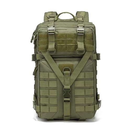 HAPPINNO Mochila deportiva al aire libre, mochila de gran capacidad de 45 litros para montañismo, aventura, camping, viajes, senderismo y ciclismo, duradera y resistente al agua, Ejercito Verde