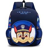 Tomicy Paw Dog Patrol Rucksack – Kindergartenrucksack für Jungen Mädchen von 2-7 Jahren mit Chase Drucken, Tasche für Kindergarten und Kita – 33cm x 27cm x 13cm - 8L Blau