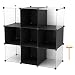 C&AHOME Cube Storage,9-Cube Organizer Units,Plastic Closet Cabinet, Organizer Units, DIY Modular Bookcase,Storage Shelving Ideal for Bedroom,Living Room,Office,36.6”L x 12.4" W x 36.6" H Black Cross