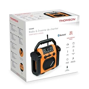 Radio and Building Site Speaker, Rechargeable Battery, Bluetooth, FM Radio, AUX in, 30 Watts Thomson